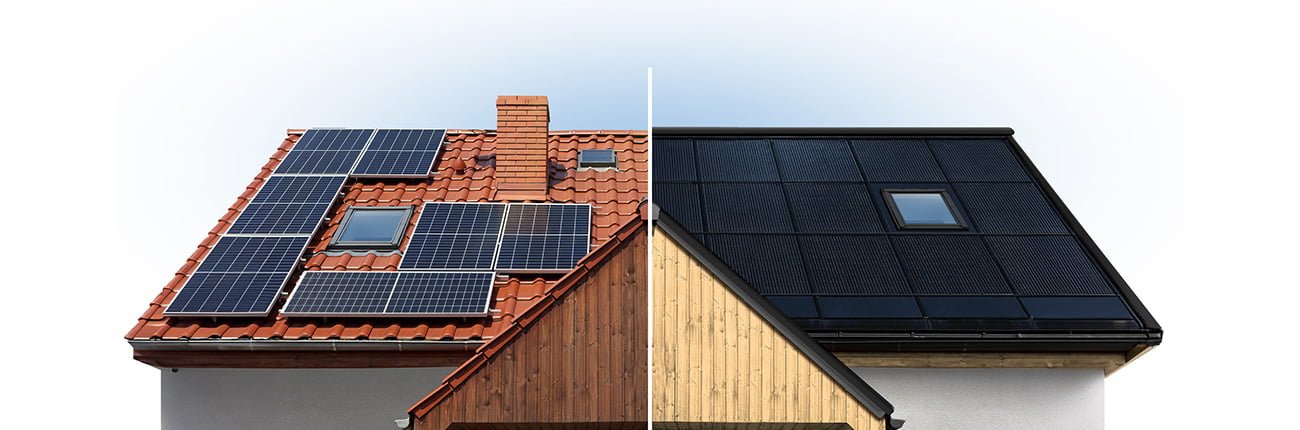 SunRoof vs regular roof plus PV panels - picture